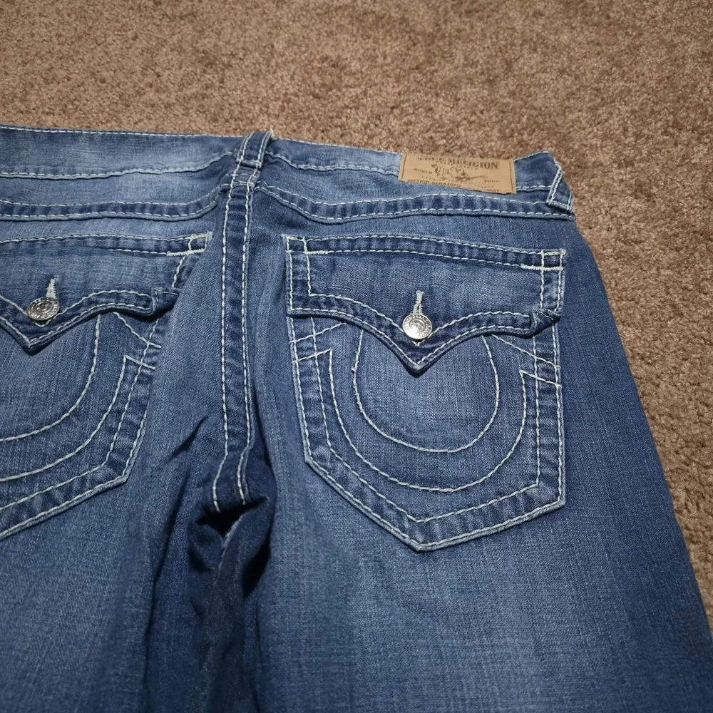 True Religion Jeans Straight Flap Big T Blue Pants Size 36 x 29 *Fits 38 x 29*